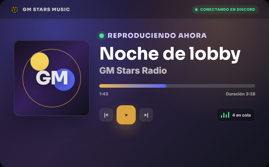 Render reciente del reproductor de musica de GM Stars